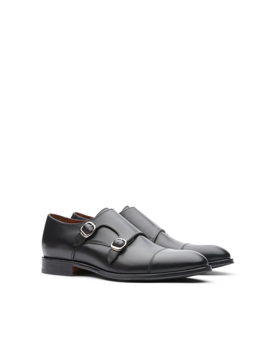 Sapatos Monk Lottusse Lenox Masculino Pretas | LL06964-001